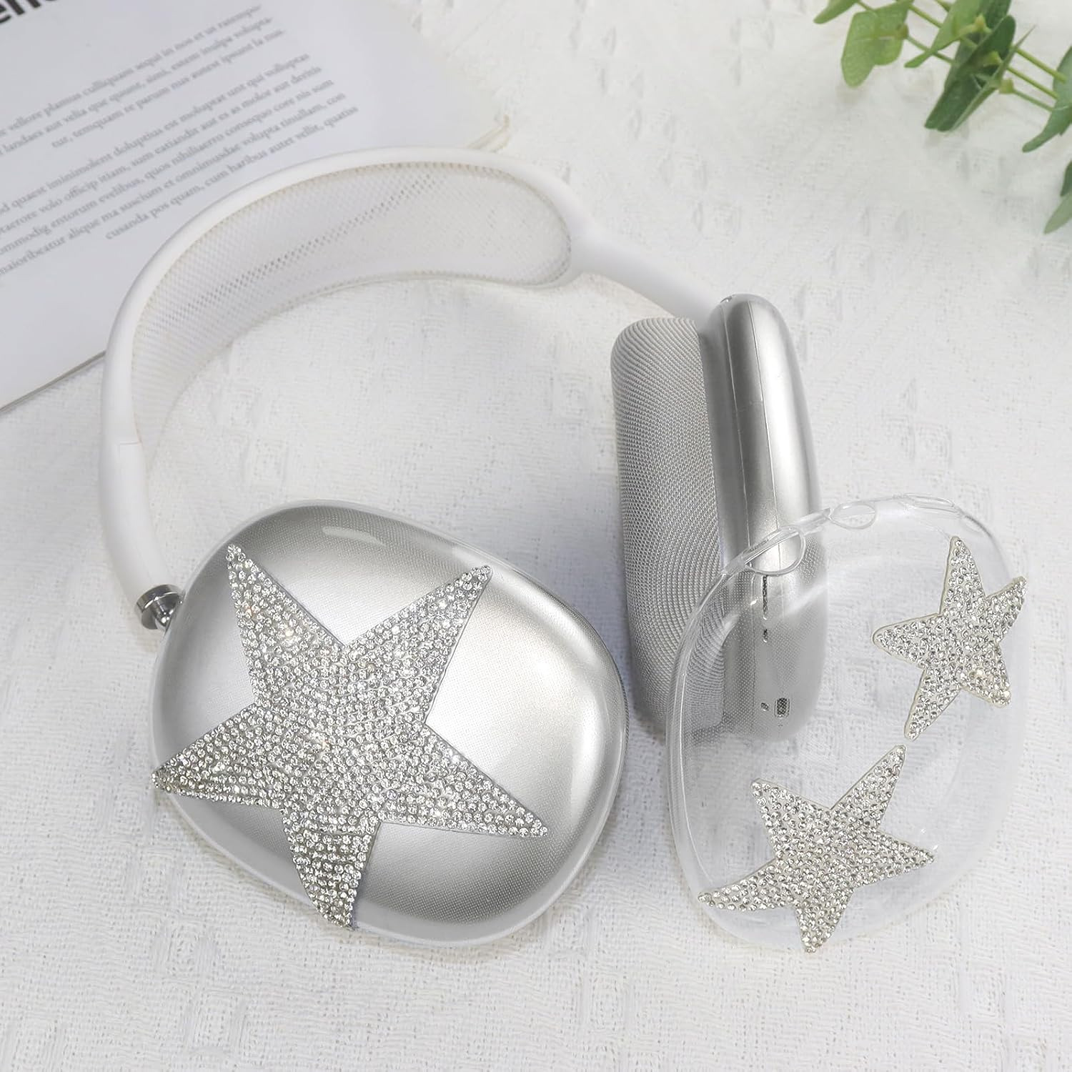 AirPods Max Gummi Hülle Schutz Abdeckung Glitzer Design - Sterne