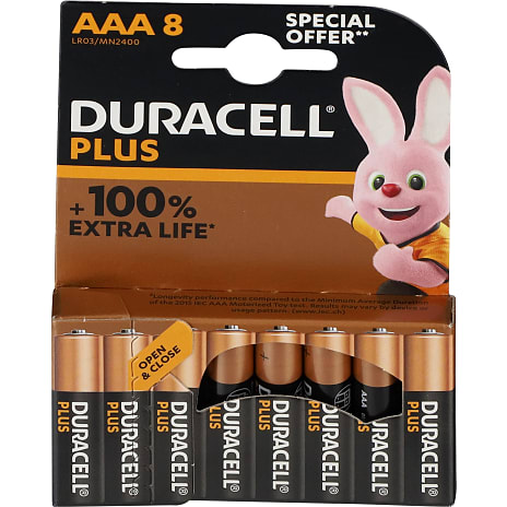 Duracell Plus AAA batterier 8-pak