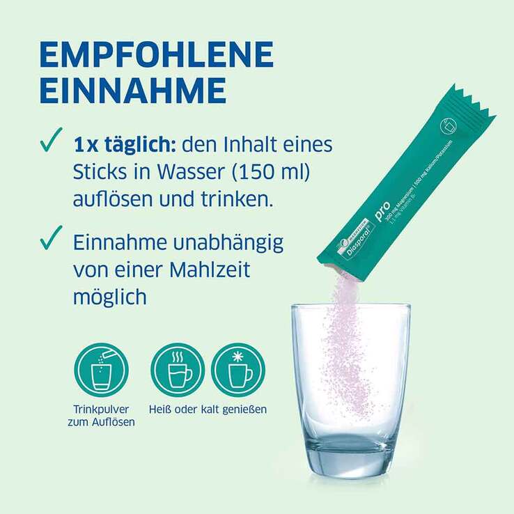 Magnesium Diasporal pro Herz und Blutdruck Pulver, 30 St