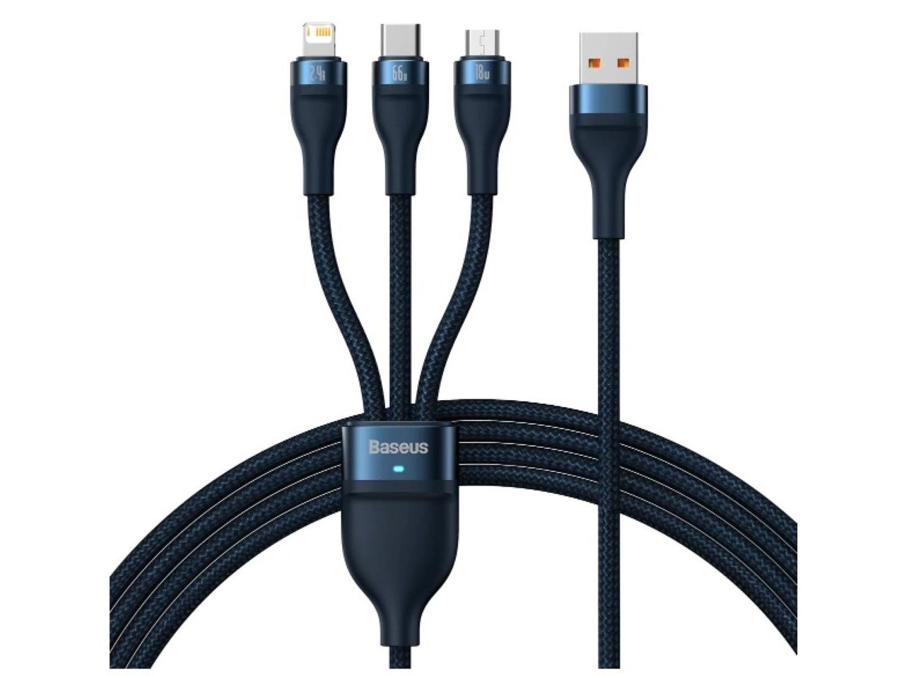 CABOS BASEUS FLASH USB-A P/ USB-C AZUL 1.2 MT