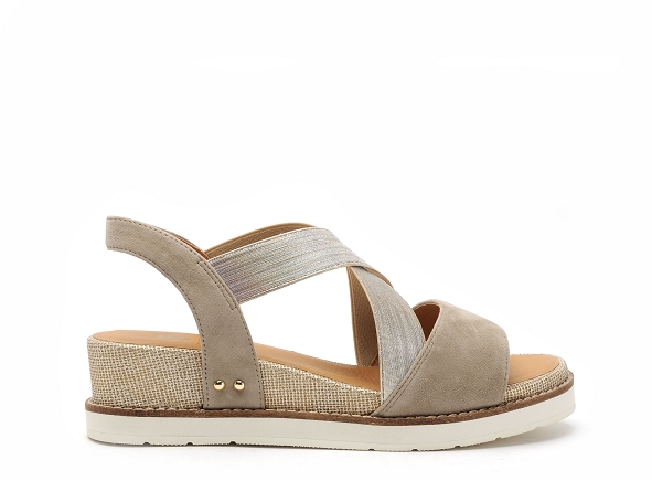 Fugitive nu pieds plats femme biscui kaki