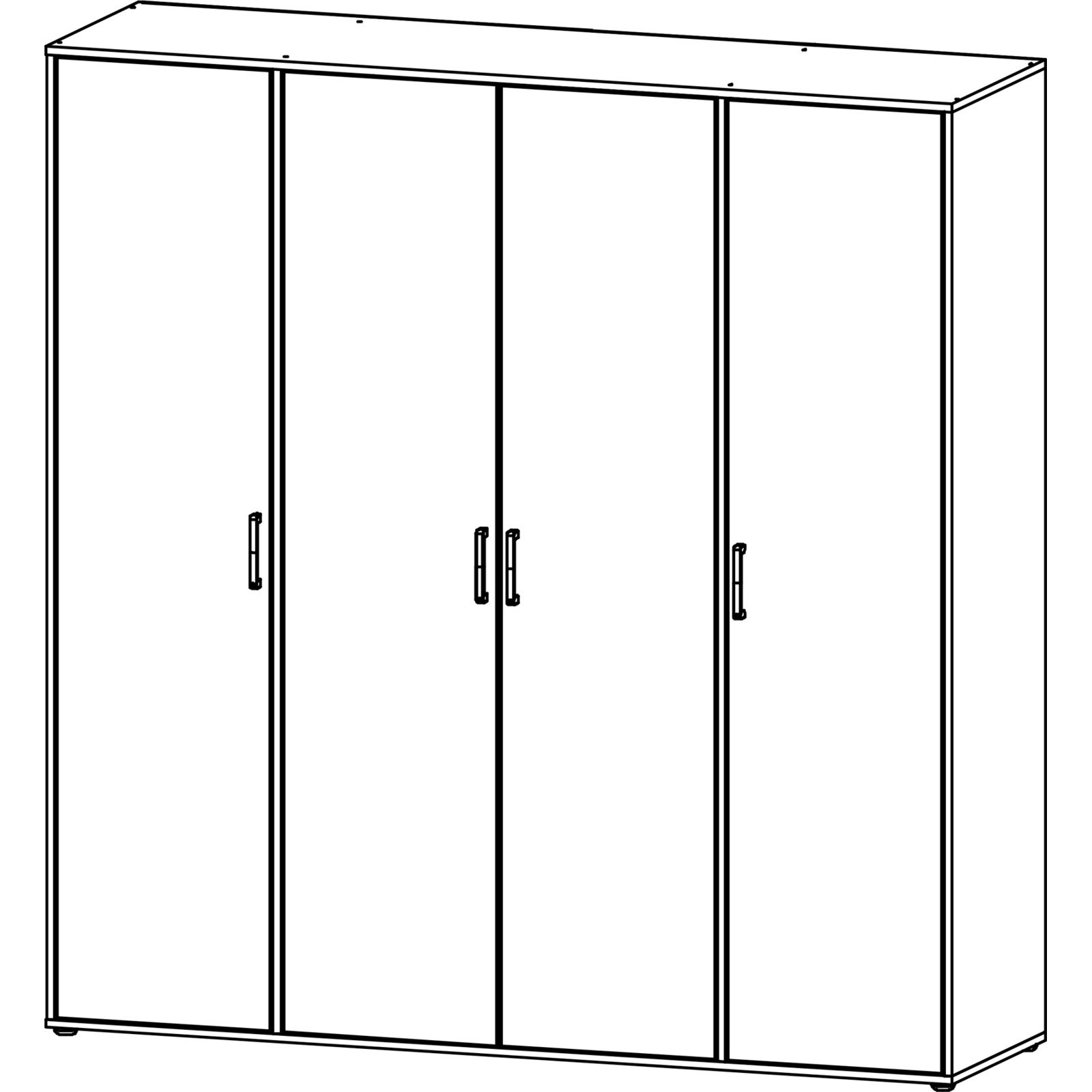 Drehtürenschrank Voyager Artisan 187 x 194 x 53 cm, 4-türig weiss / Artisan