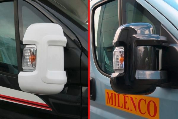 Milenco Spiegel Schutzkappe für Fiat Ducato, Peugeot Boxer und Citroen Relay (Jumper) 2 Stück Schwarz