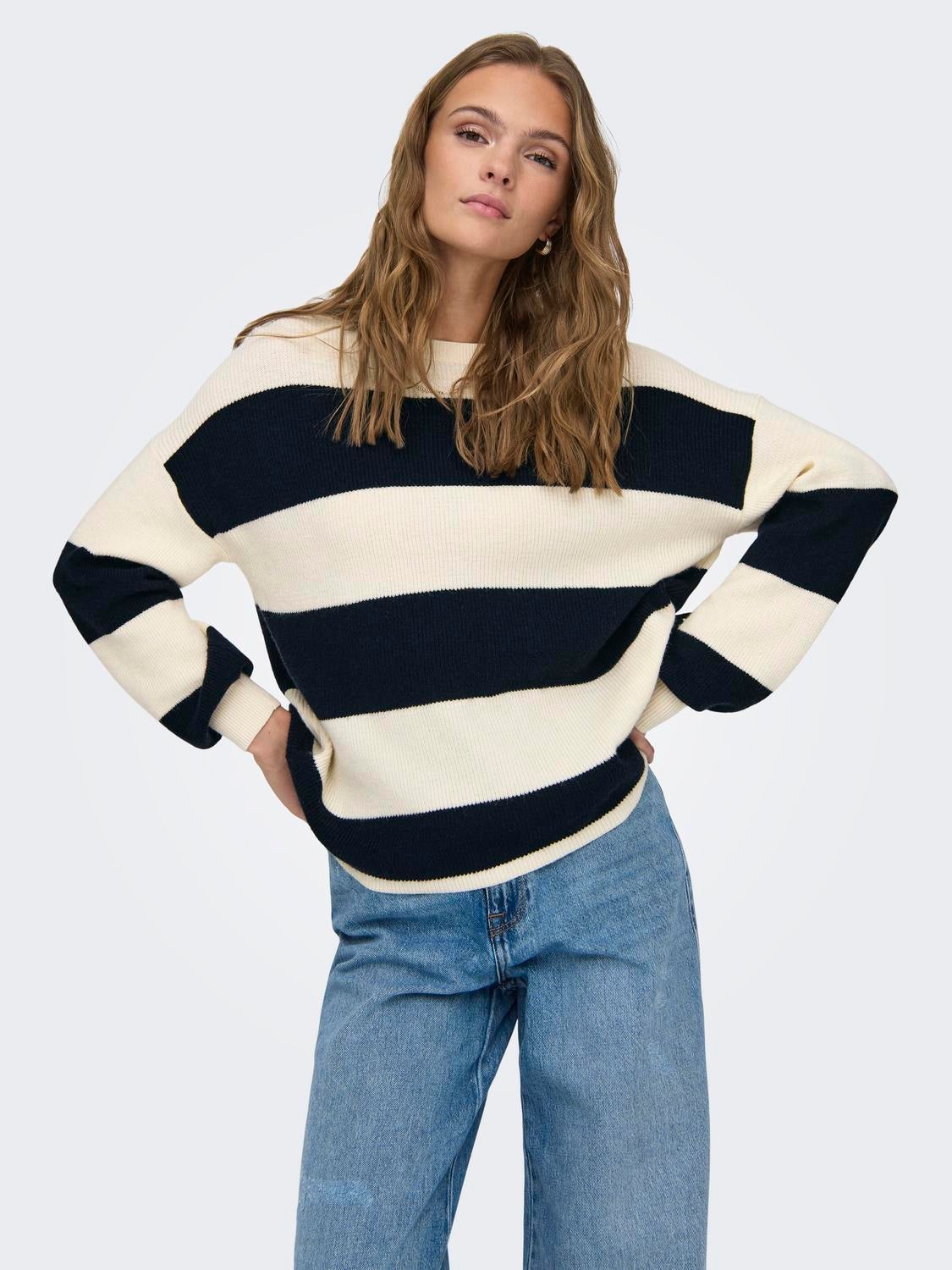 ONLATIA Strickpullover Whitecap Gray