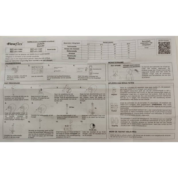 Flowflex SARS-CoV-2 Antigeen Sneltest - 5 stuks
