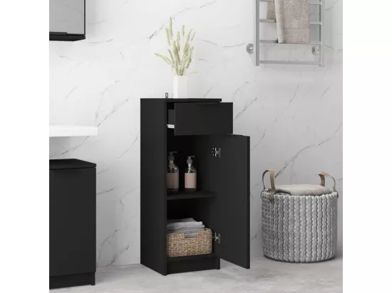 Armoire de salle de bain Noir 32x34x90 cm Bois d'ingénierie