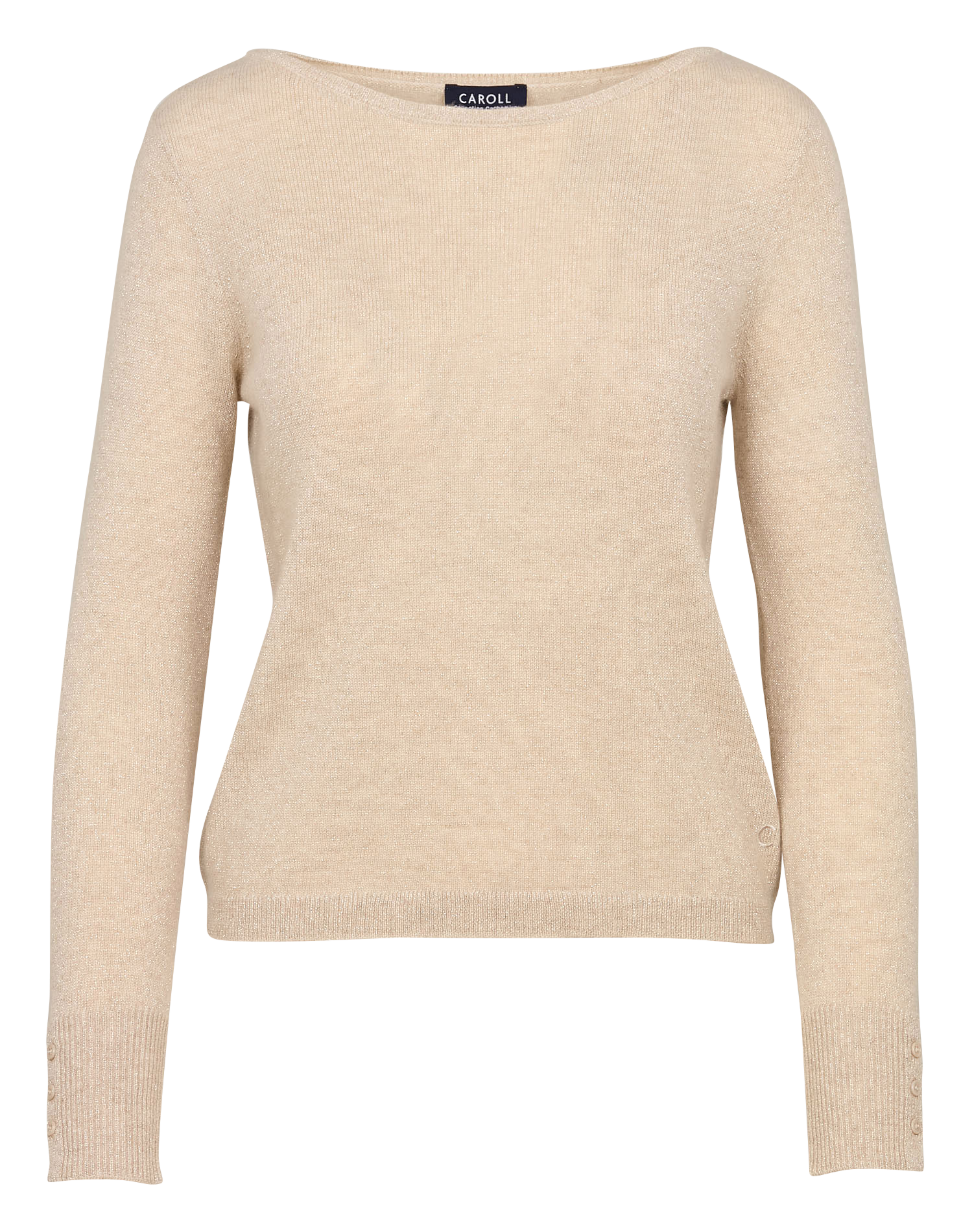 MZOANLU - Pull col bateau métallisé en cachemire mélangé | Beige