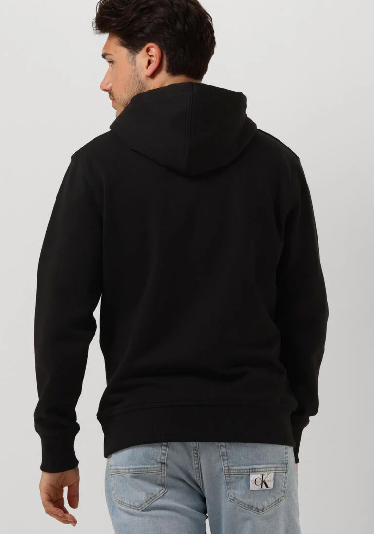 CALVIN KLEIN zwarte calvin klein sweater mix media pocket hoody
