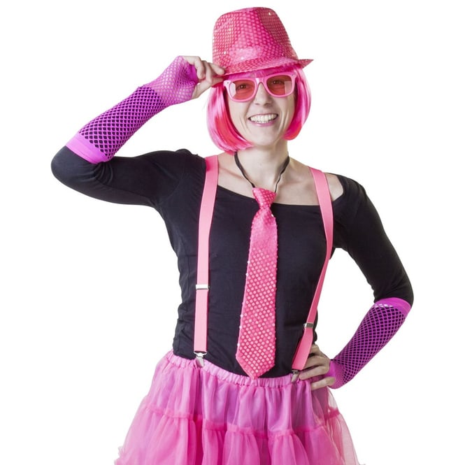 Hosenträger, für Erwachsene - neonpink