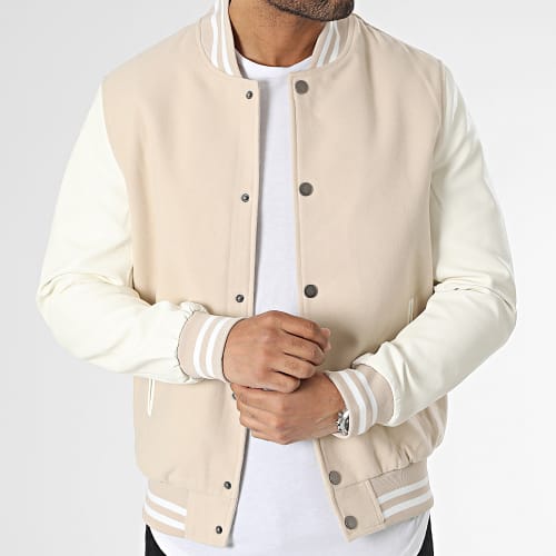 Veste Teddy QQ675 Beige Blanc