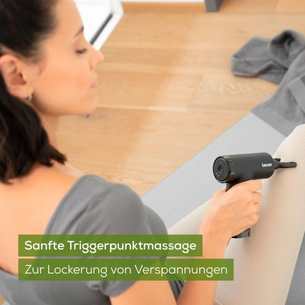 MG 89 Muskelmassagegerät Massage Gun CompactPower Elektronische Muskelmassagepistole mit 3 Aufsätzen (10434) - Schwarz