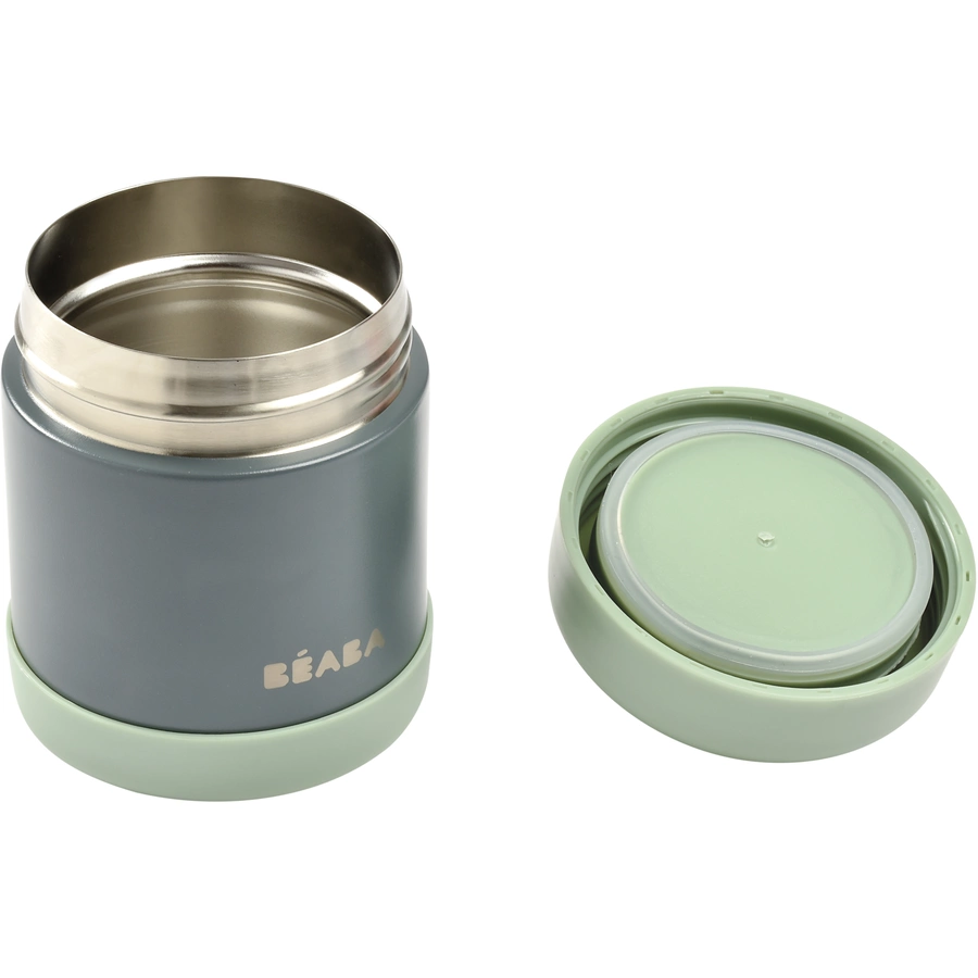 BEABA® Portionsbehälter aus Edelstahl (mineralgrausalbeigrün)