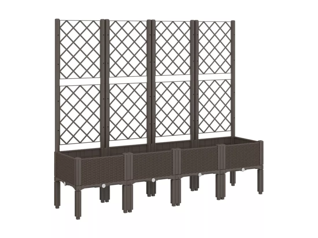 Jardinière bac lit surélevé marron 160 x 40 x 142 cm 02_0038268