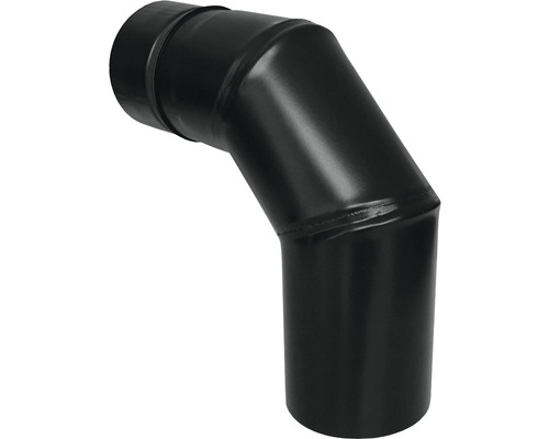 Pelletkachelbuisbocht Bertrams 90° Ø 80 mm gepoedercoat zwart