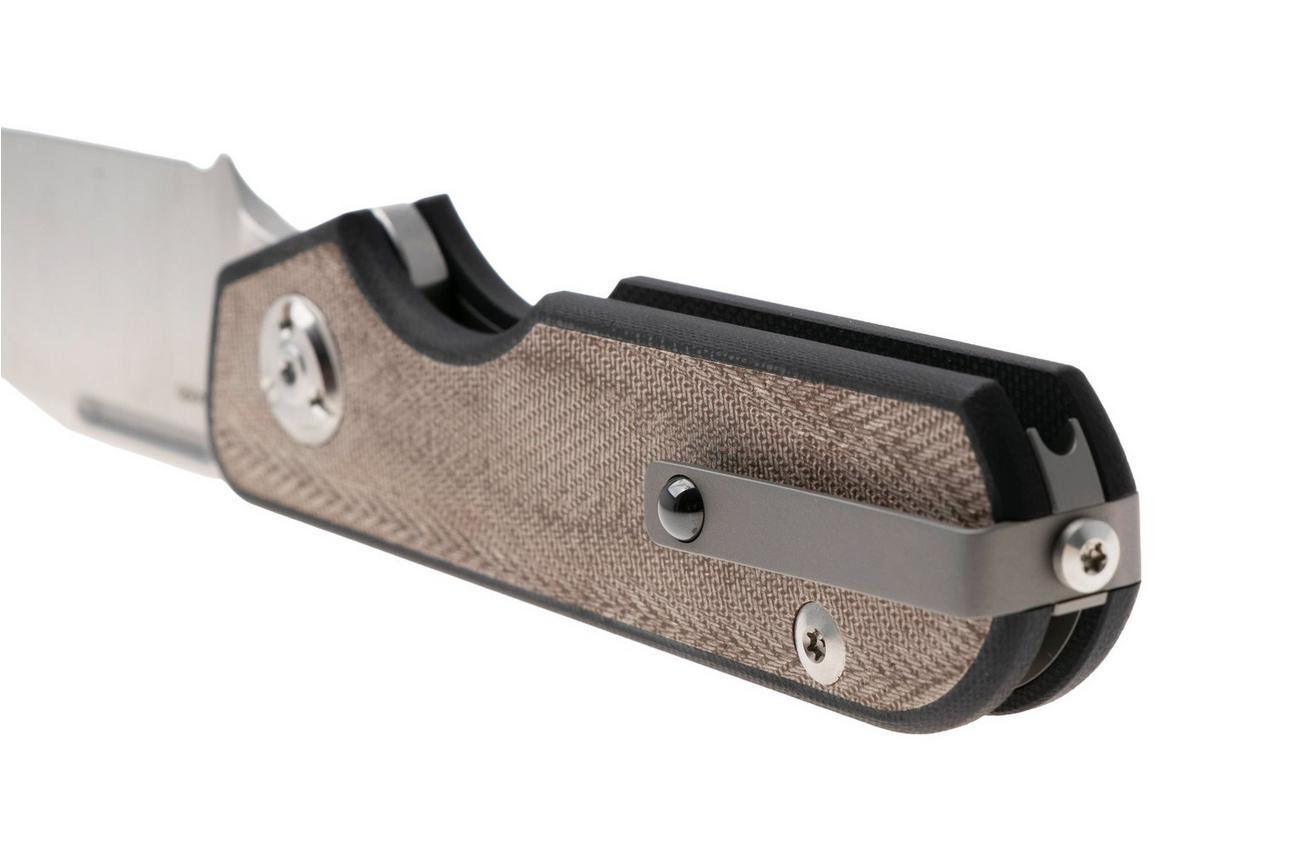 Liong Mah Traveller Clippoint Green Canvas Micarta zakmes