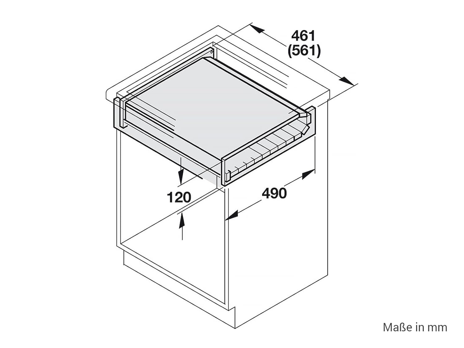 Hailo Auszugtisch 3845601 | Rapid 60 Ausziehtisch stufenlos | für 60cm Schrankbreite und Schubkastenblende | Dekor WEISS