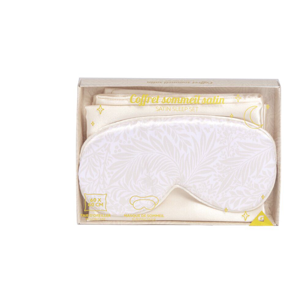 Coffret sommeil masque et taie d'oreiller en satin - 2 modèles