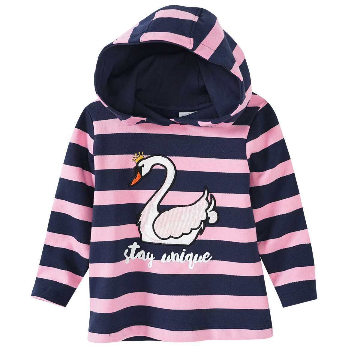 Topolino Mädchen Hoodie mit Schwan-Applikation rosa / dunkelblau