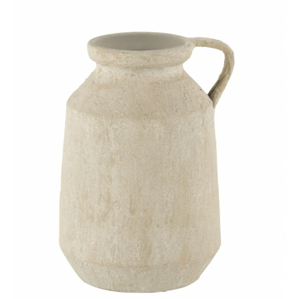 Vase avec anse en céramique gris 21x19x31 cm