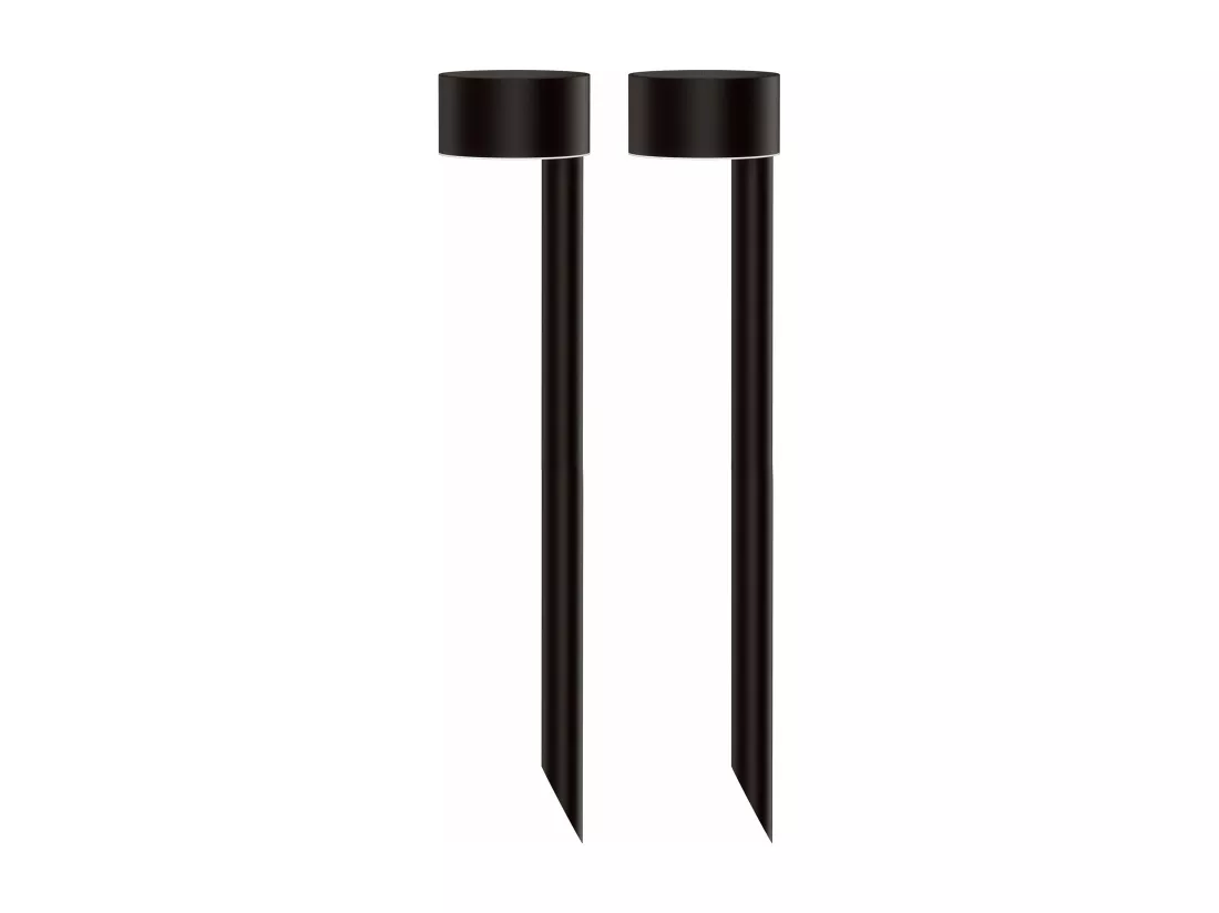 2 balises solaires à piquer FORTY Noir Acier H30cm