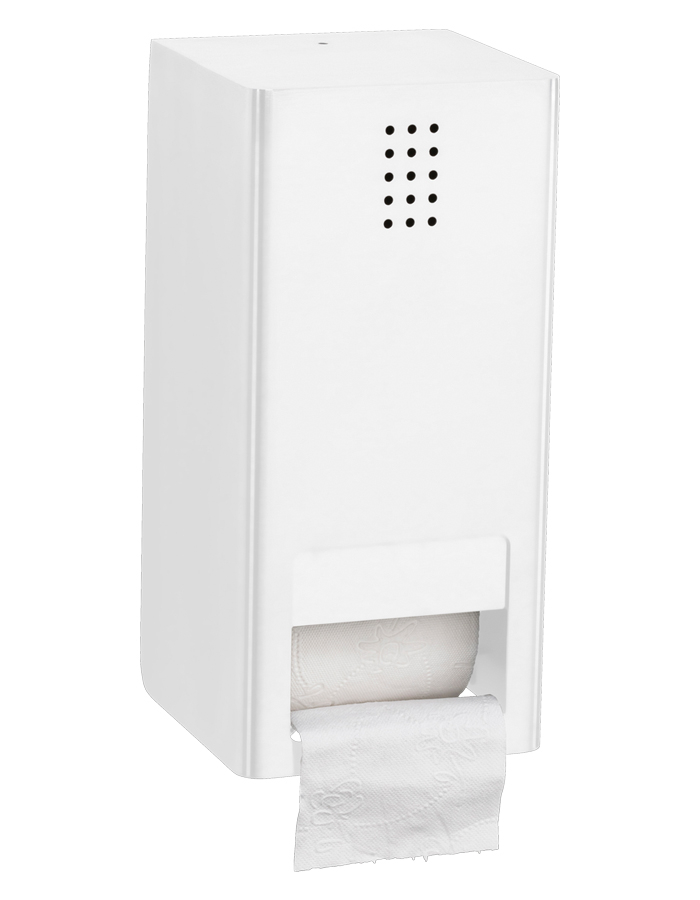 Proox One dubbele toiletrolhouder met klep verticaal wit