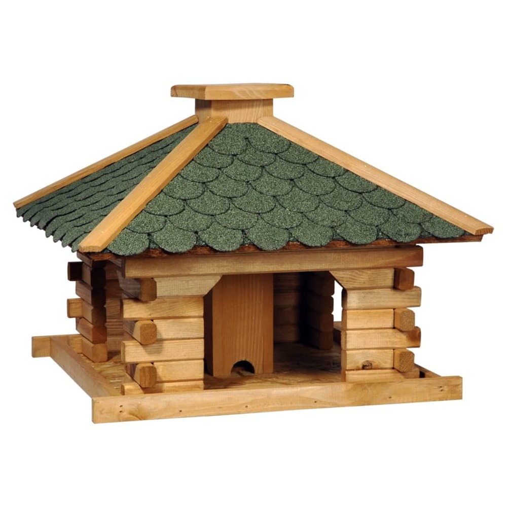 Maison à oiseaux carrée naturel et vert