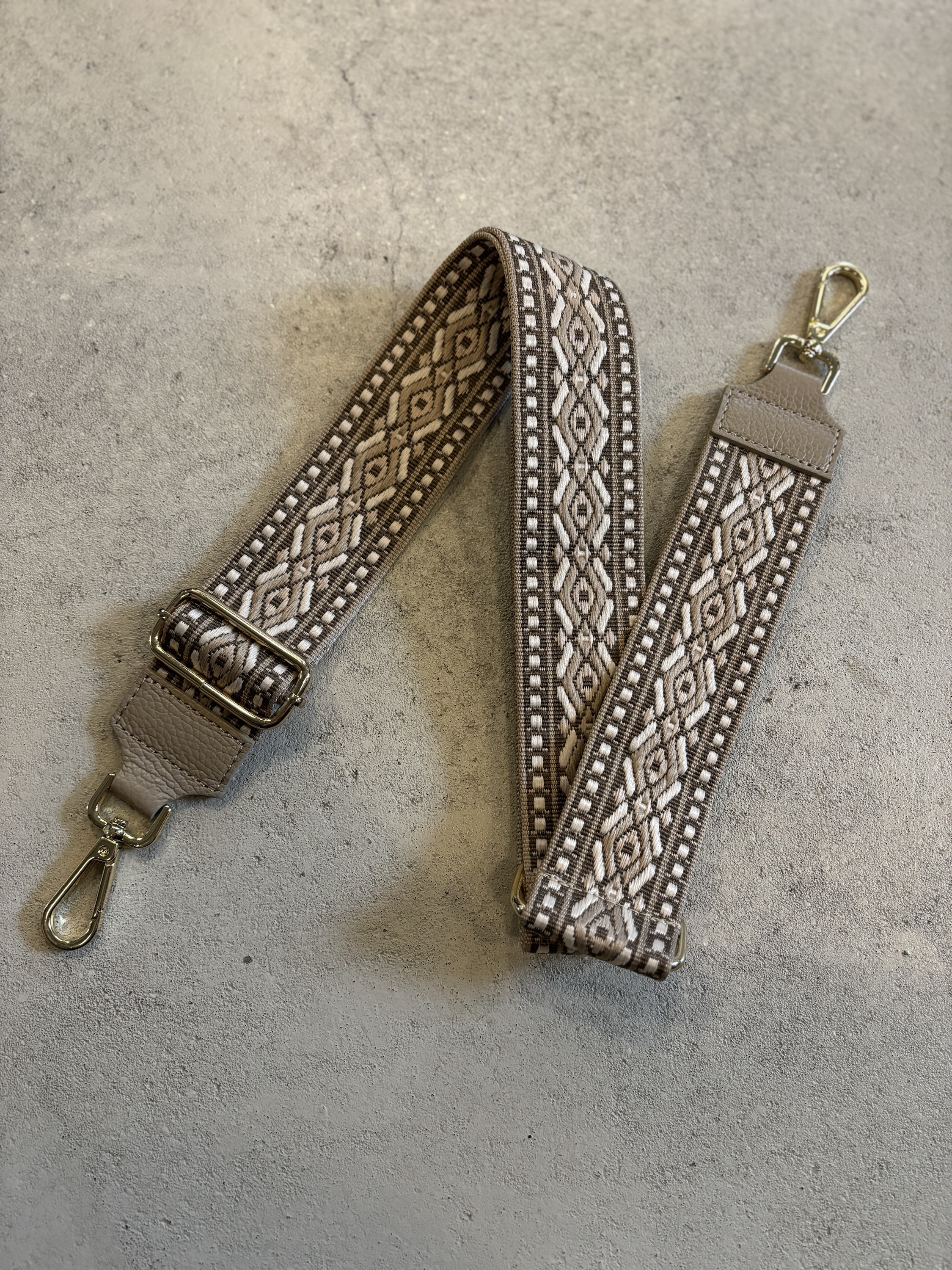 Bag Strap - Taupe/Ecru - Goud