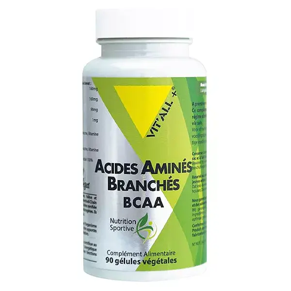 Vit'all+ Aminoácidos de Cadeia Ramificada (BCAAs) 90 cápsulas vegetais