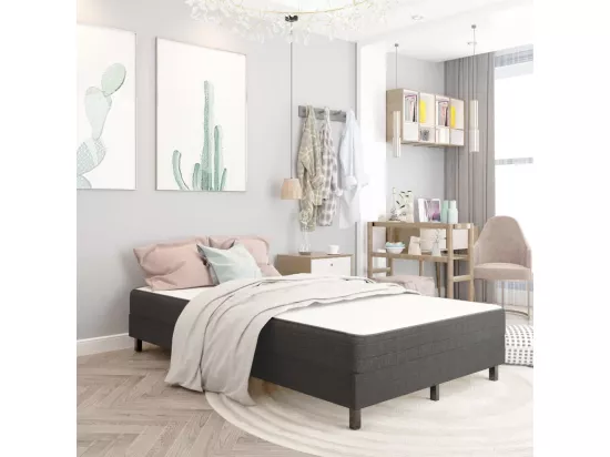 Sommier tapissier Gris foncé Tissu 120x200 cm