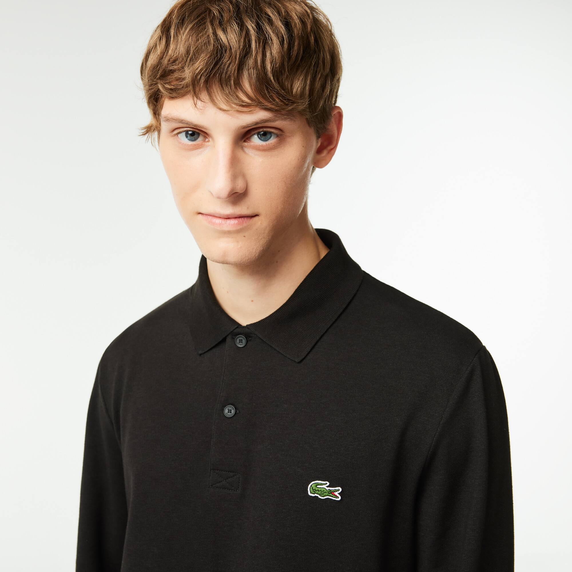 Polo regular fit coton polyester manches longues Manches Longues - Noir - Lacoste - Homme