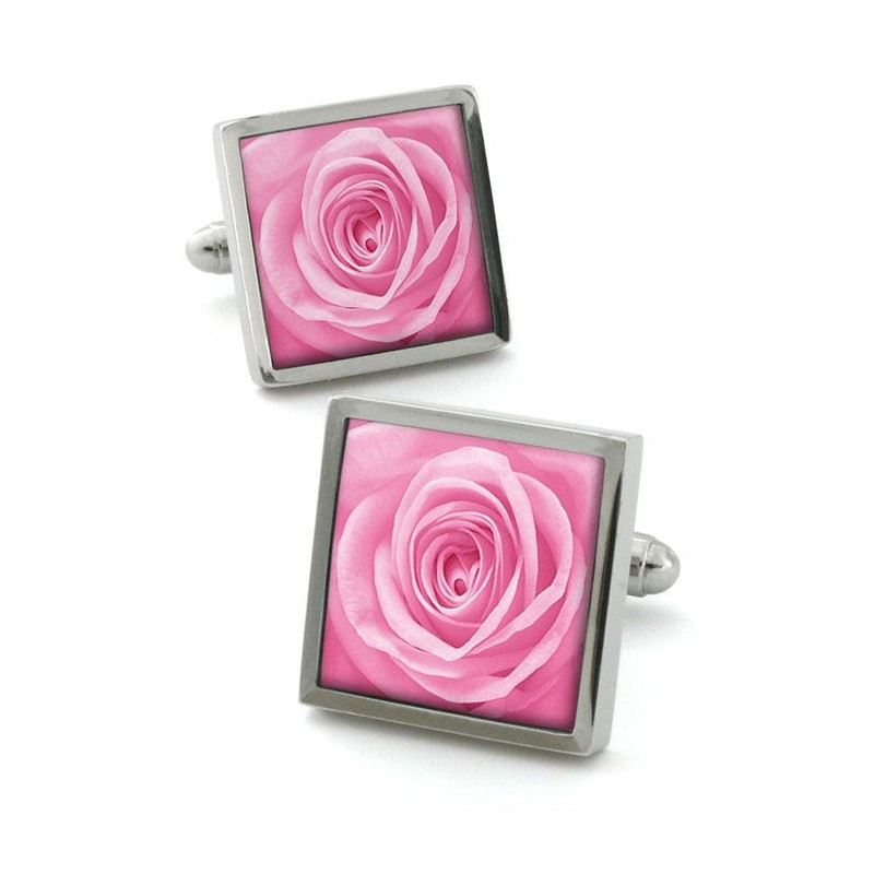 Boutons de manchette, Rose unique rose