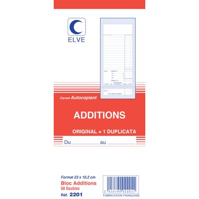Elve - Bloc additions 50 dupli - format 235x102 mm
