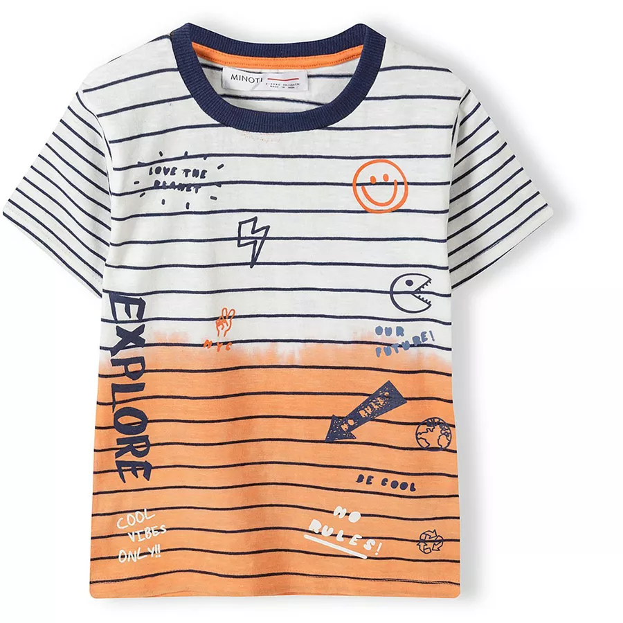 MINOTI T-Shirt WeißOrange