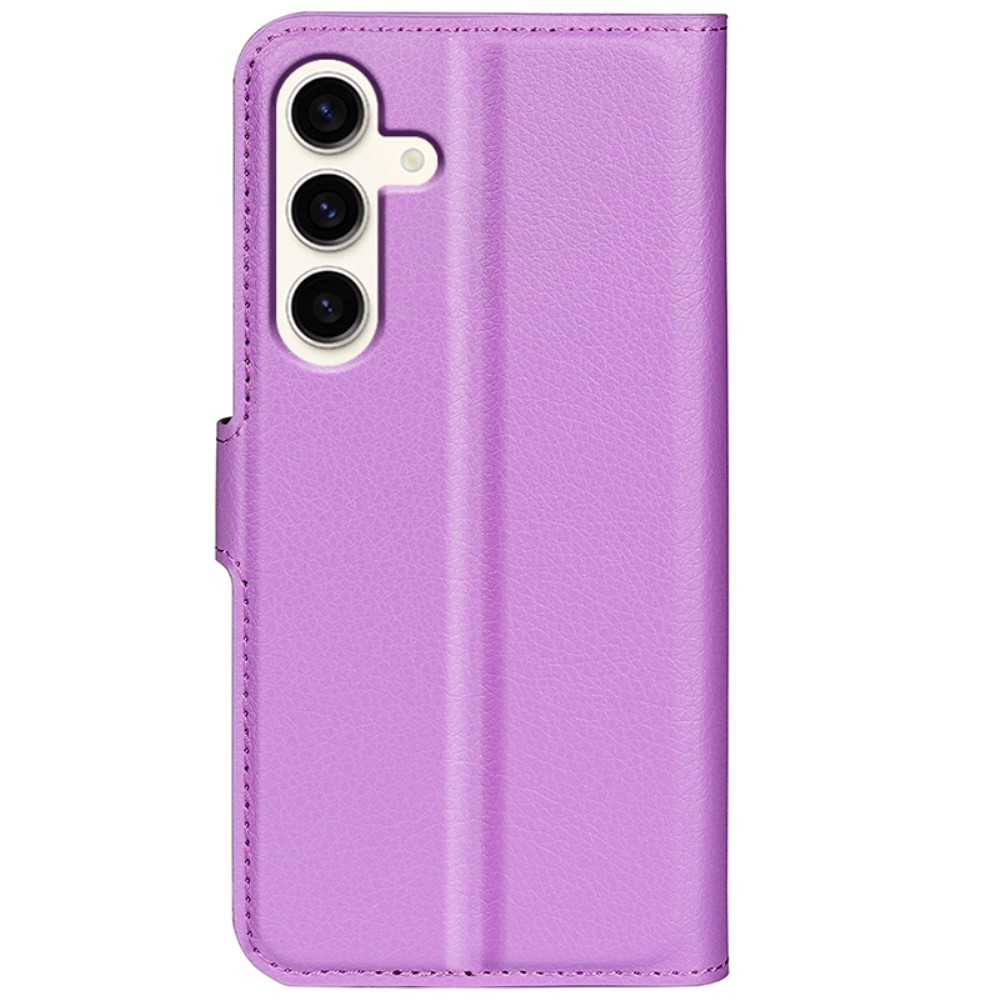 Samsung Galaxy S24  Plus Leder Tasche Flip Cover Litchi Look - Lila