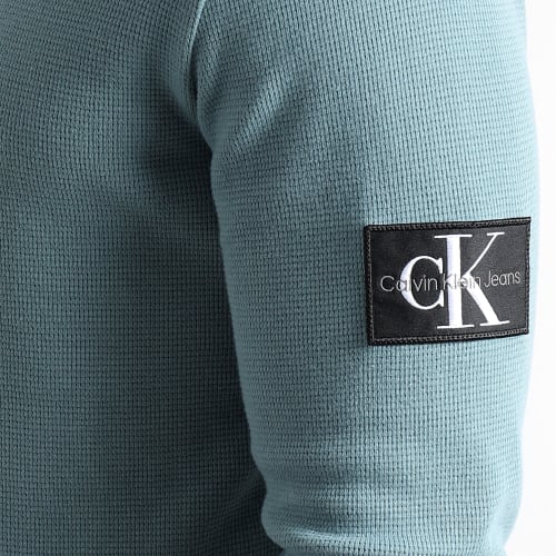 Sweat Crewneck Monogram Badge Waffle 3485 Bleu Clair