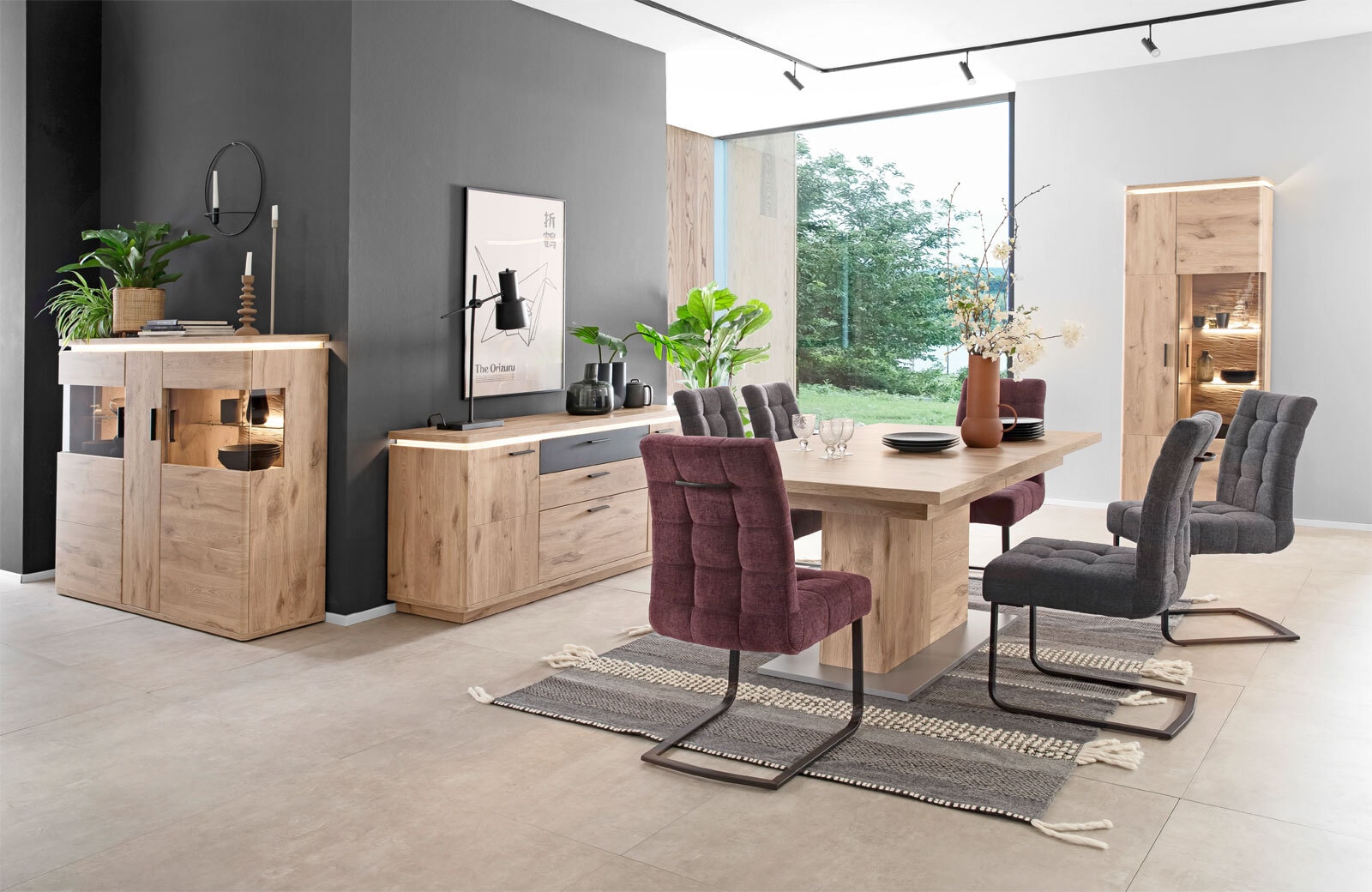 CASAVANTI Esstisch MODENA 180 - 280 x 100 cm Viking Oak