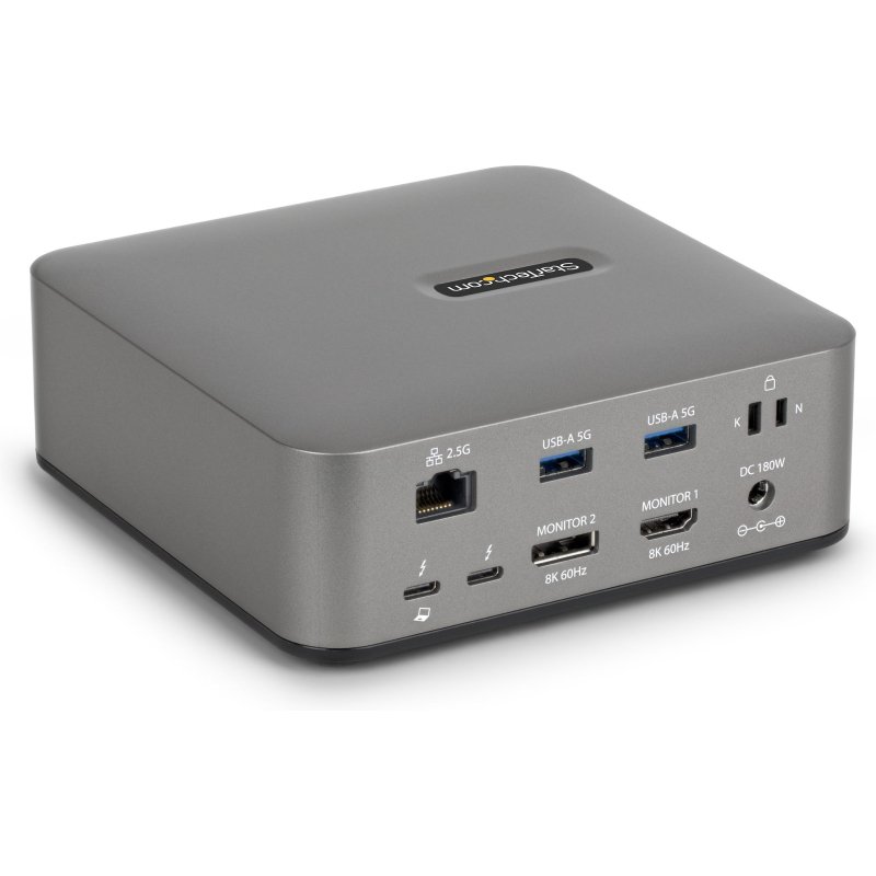 StarTech.com Dock Thunderbolt 5, Double 8K 60Hz, Triple 4K pour Windows, Jusqu'à Double 6K 60Hz pour Mac - Station d'Accueil TB5 et USB4 avec Transfert Max. 120 Gbps, PD 140W, Téléphone 30W, USB 10 Gbps