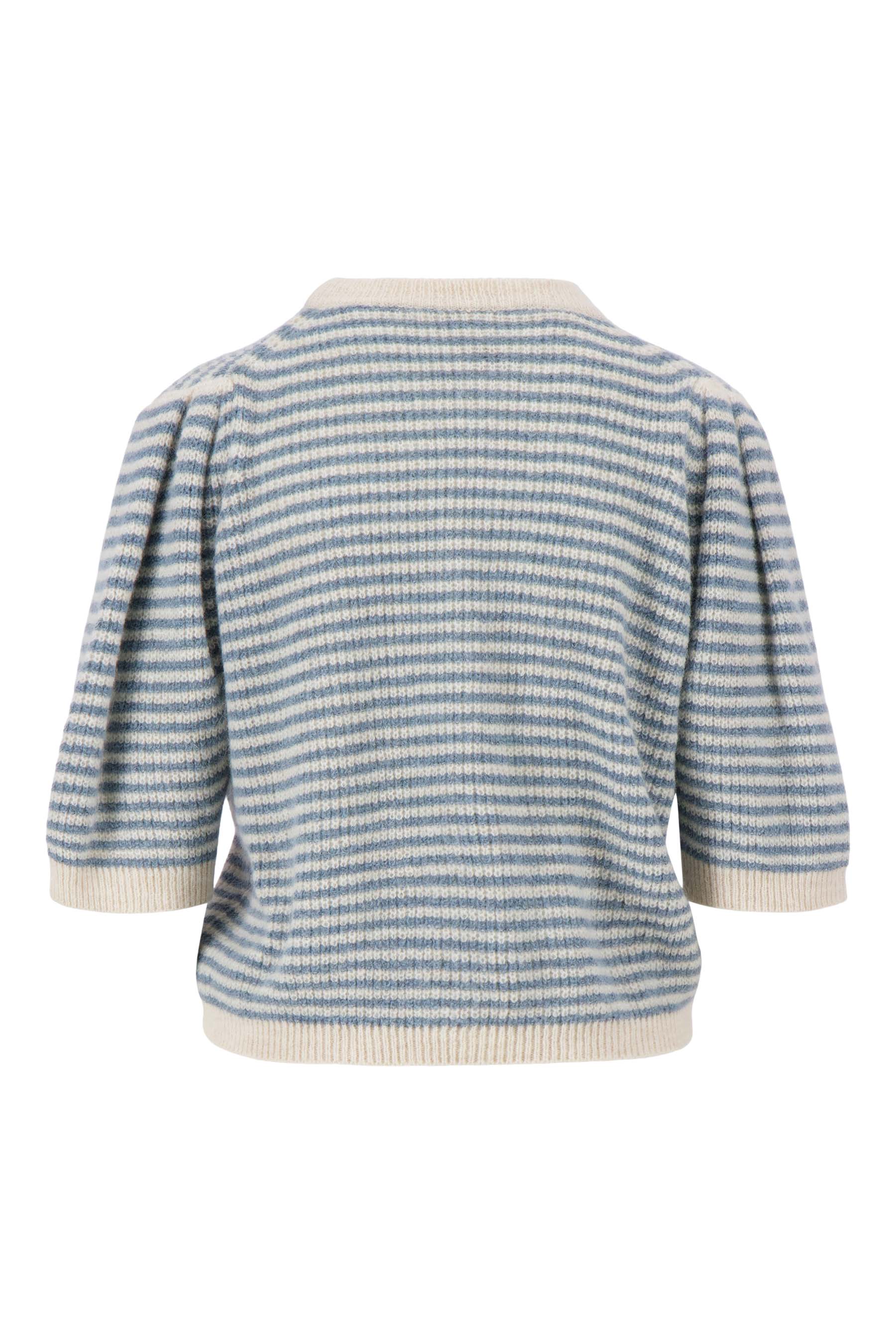 gestreepte trui met contrast ribs