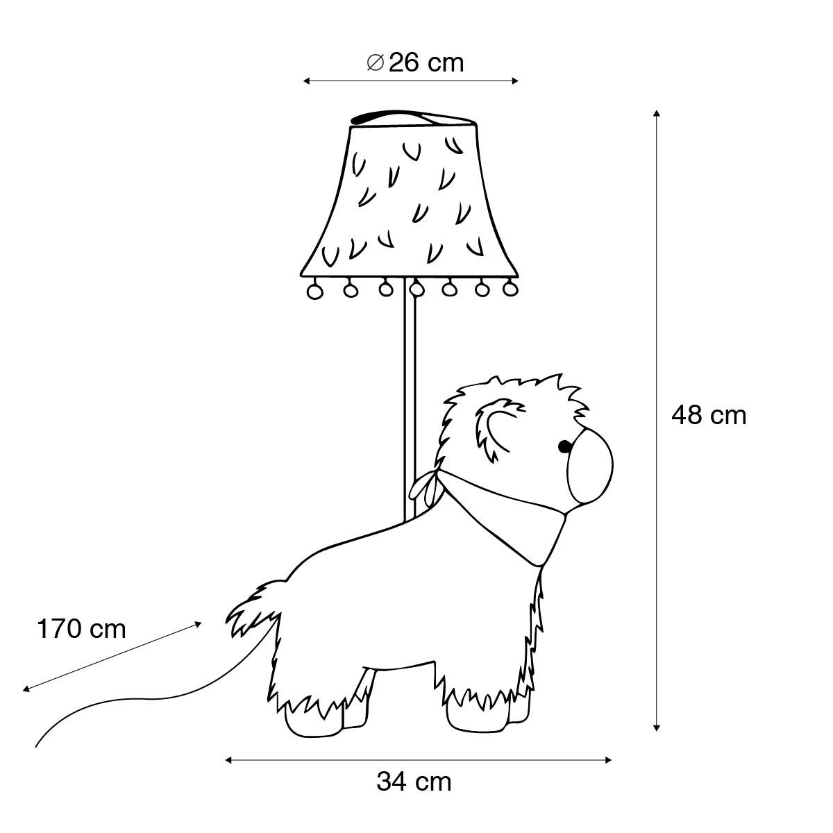 Kinder tafellamp alpaca wit incl LED - Alma