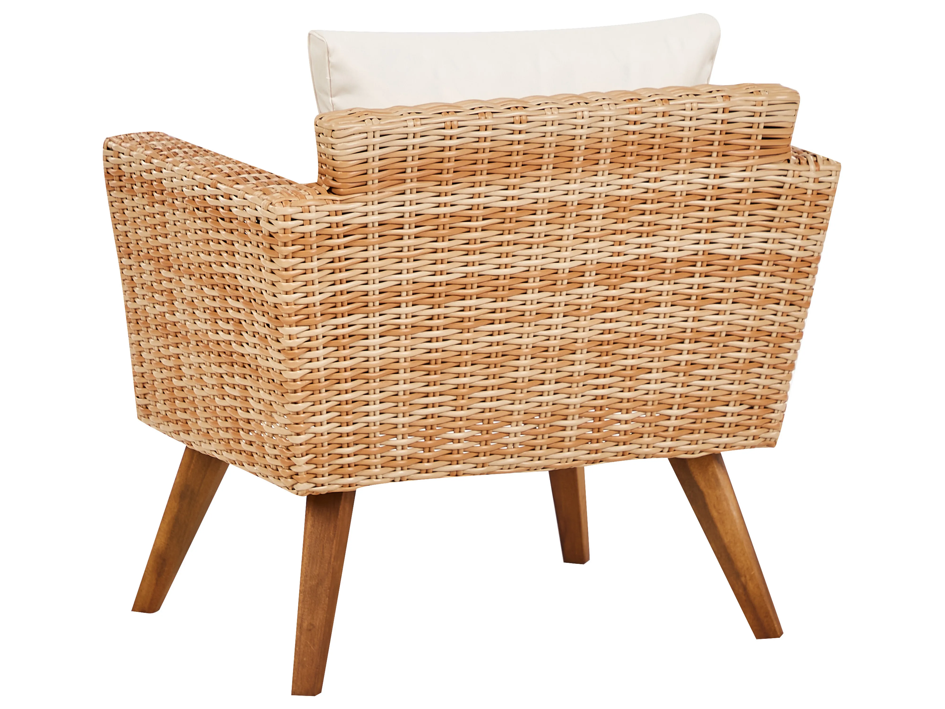 Loungeset met tafel 5-zits VITTORIA XL PE rotan Gebroken wit