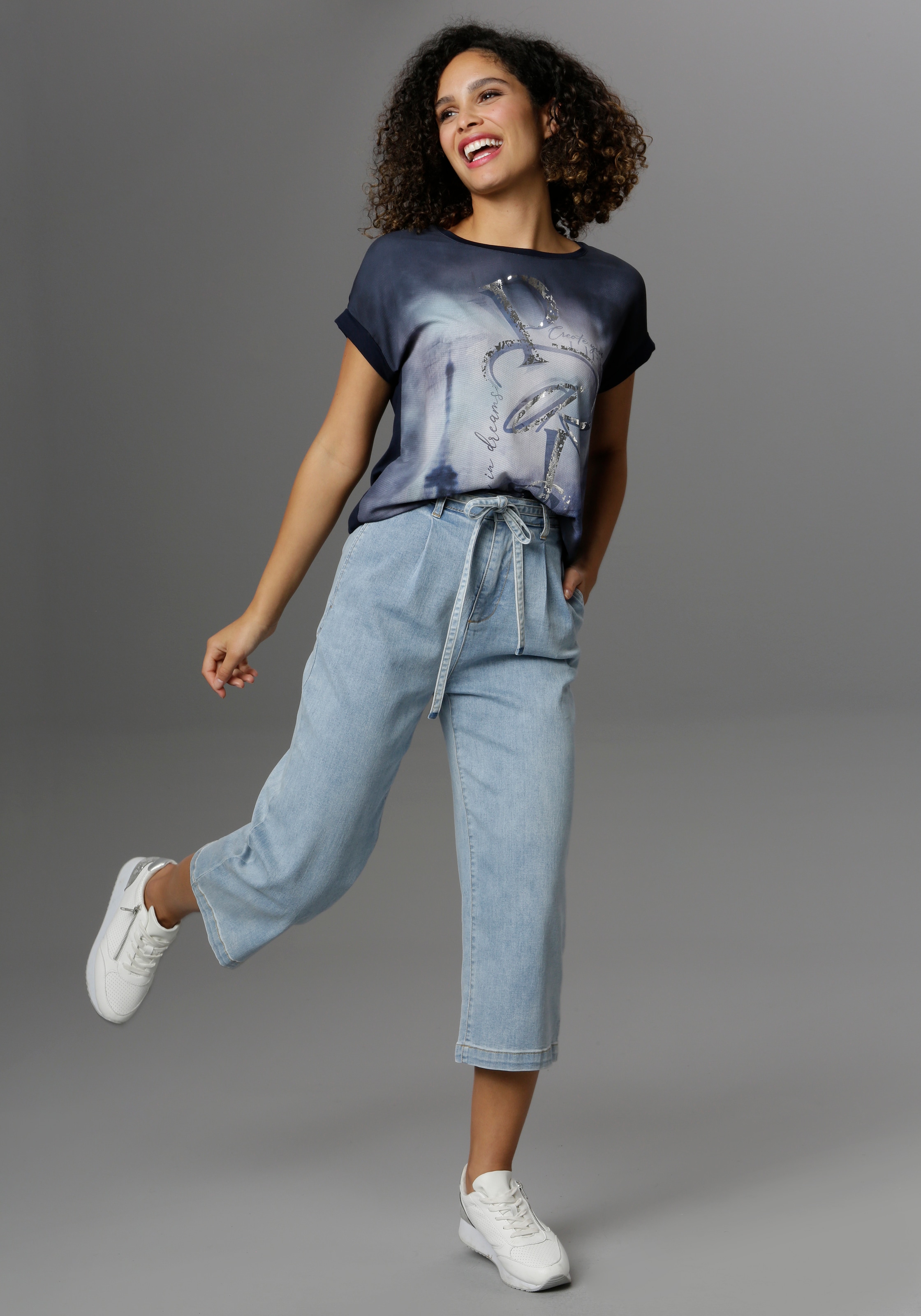 Aniston SELECTED Blusenshirt , mit glänzendem Folienprint