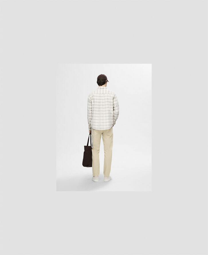 Selected Homme SLHRELAX-CORD CHECK SHIRT LS Sort