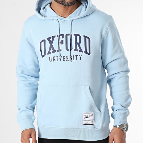Sweat Capuche Oxford Bleu Clair Bleu Marine