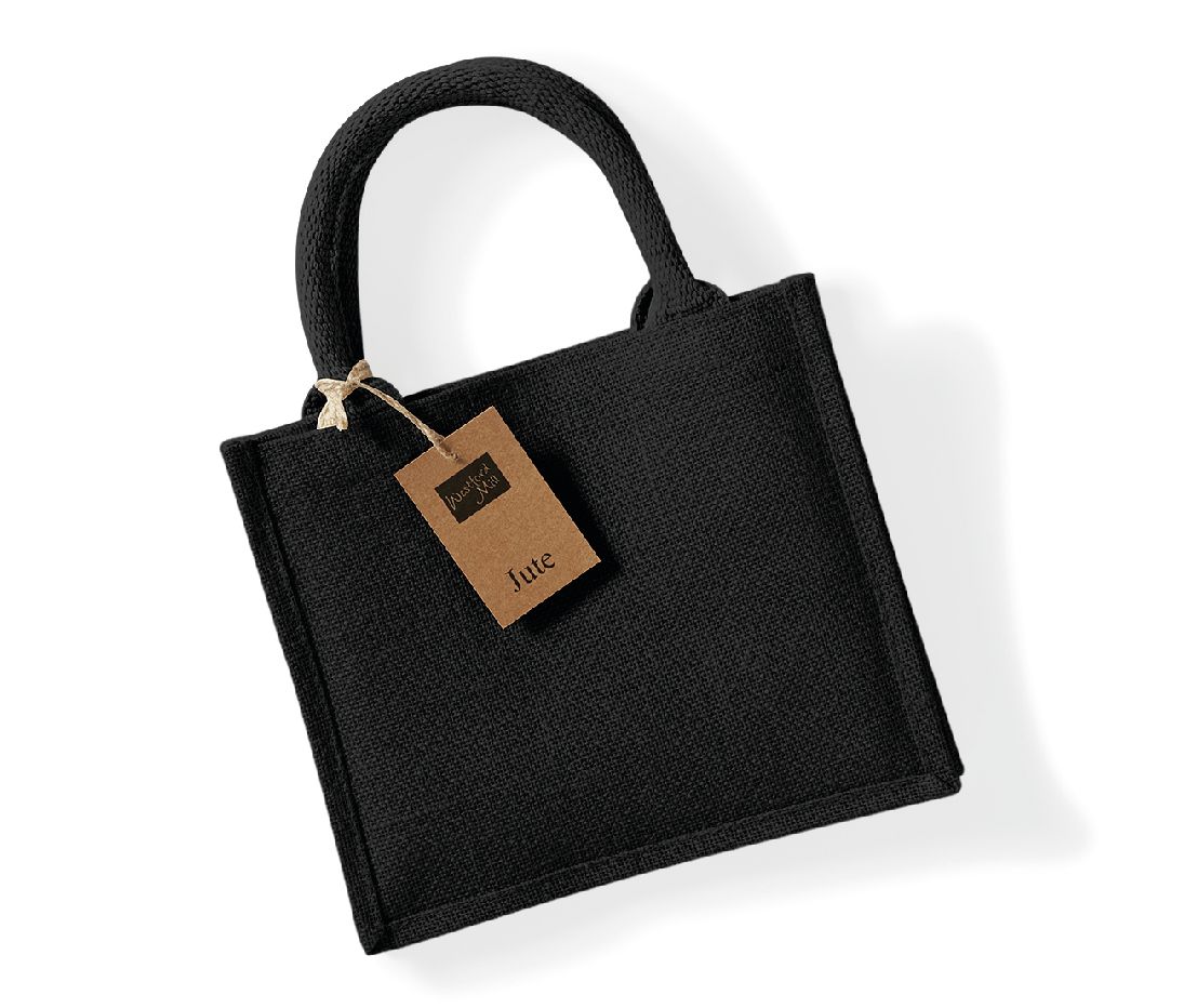 Westford mill WM412 - Petit Sac en Toile de Jute - poignées en coton - dimensions 26x22x14cm