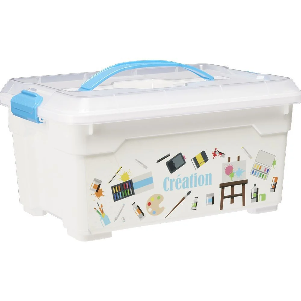 Boîte de rangement motif loisirs créatifs 12L