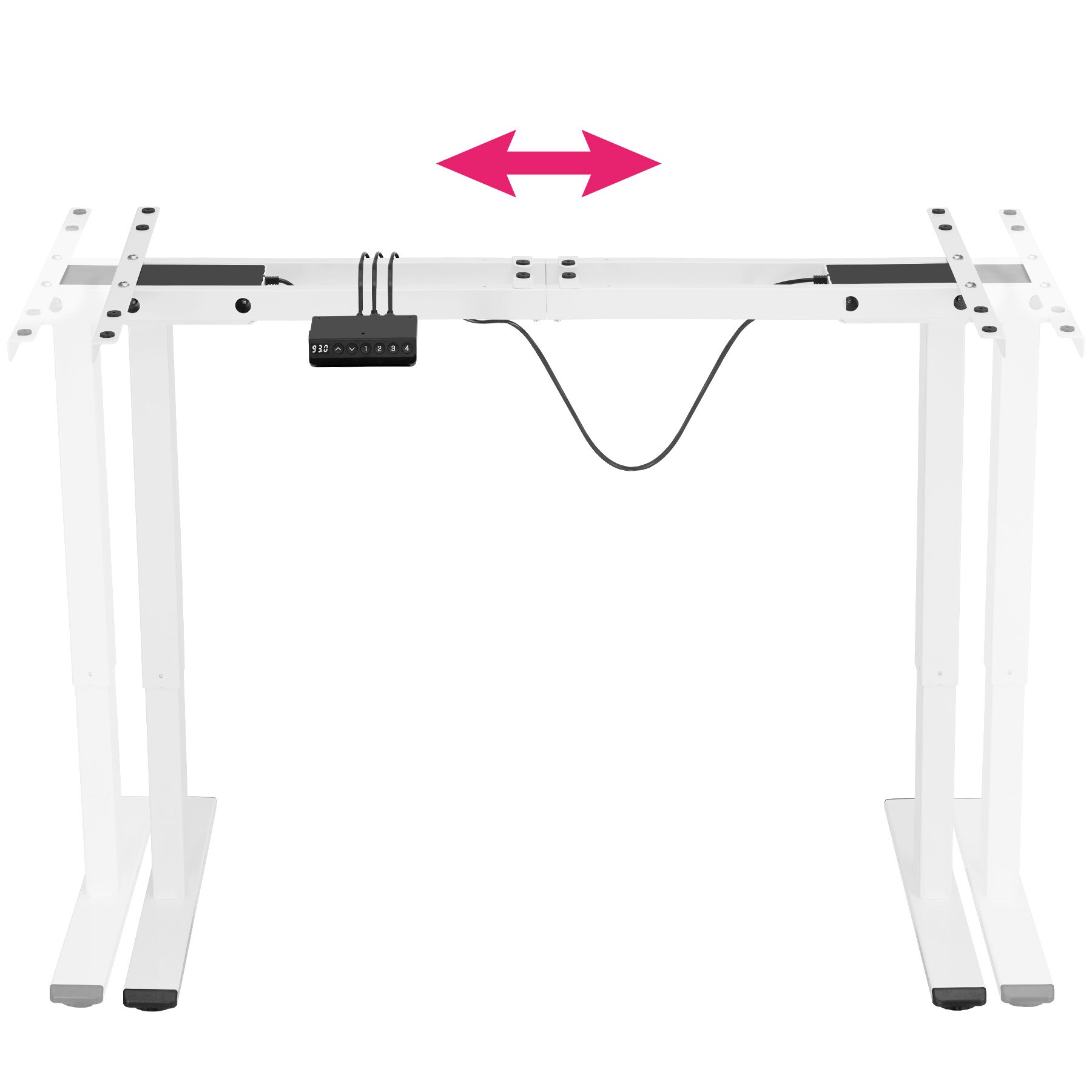 tectake® Tischgestell, elektrisch höhenverstellbar, breitenverstellbar, 110 - 168 x 60 x 70 - 119 cm