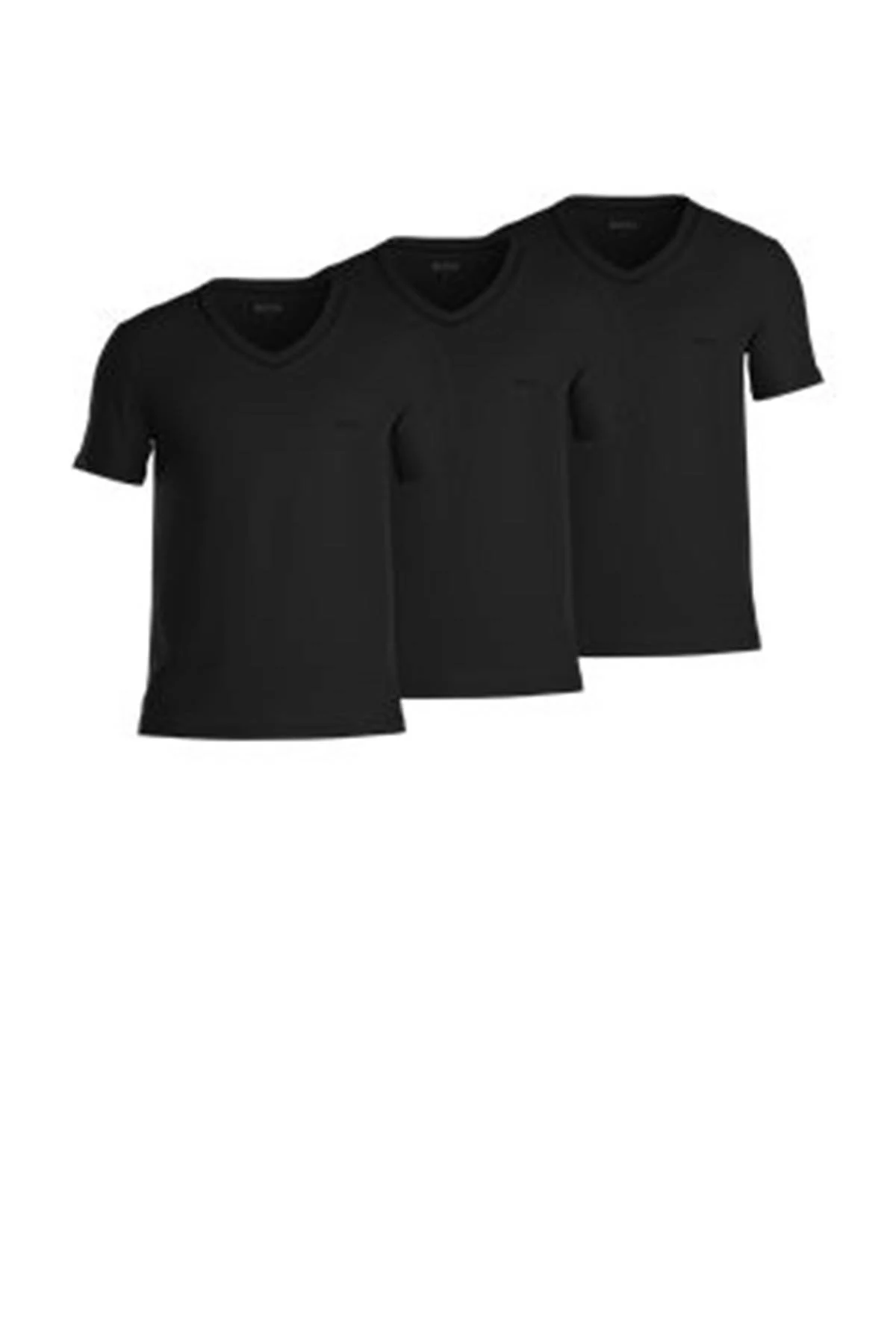 BOSS ondershirt (set van 3) zwart