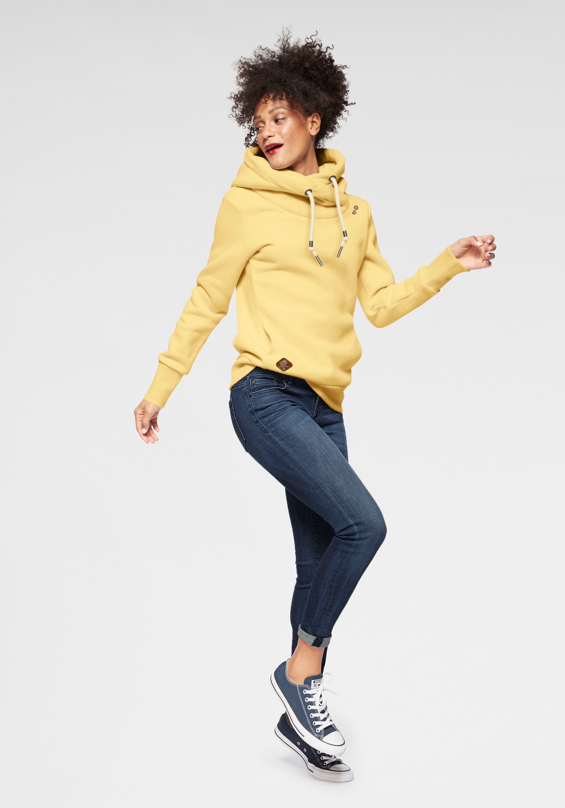 Ragwear Kapuzensweatshirt »GRIPYBUTTON«, Sweater mit rustikalen Kordel-Akzenten