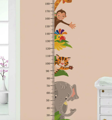 (20-200cm) Wandtattoo Kinderzimmer Aufkleber Wachstum Diagramm Deko Wandsticker - Dschungel Tiere
