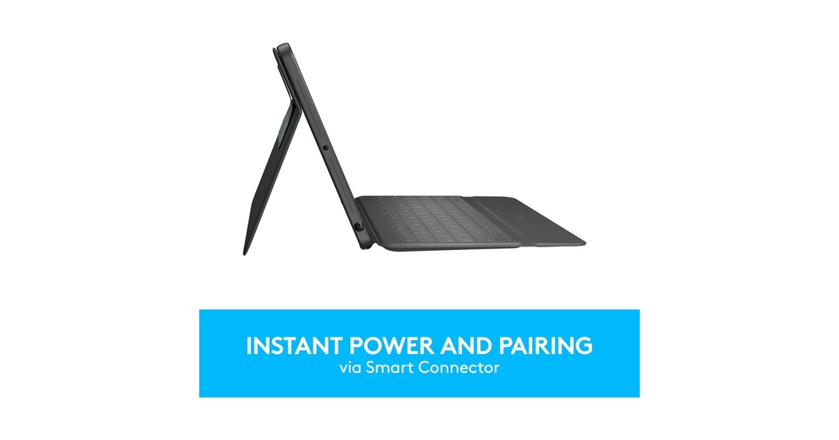 LogitechRugged Folio Keyboard case voor iPad (7e generatie) tablethoes  (Zwart)